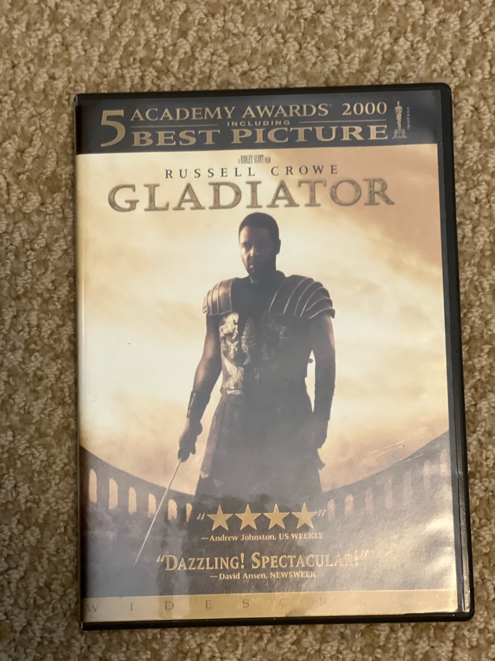 Gladiator DVD - Russell Crowe Cover Art
